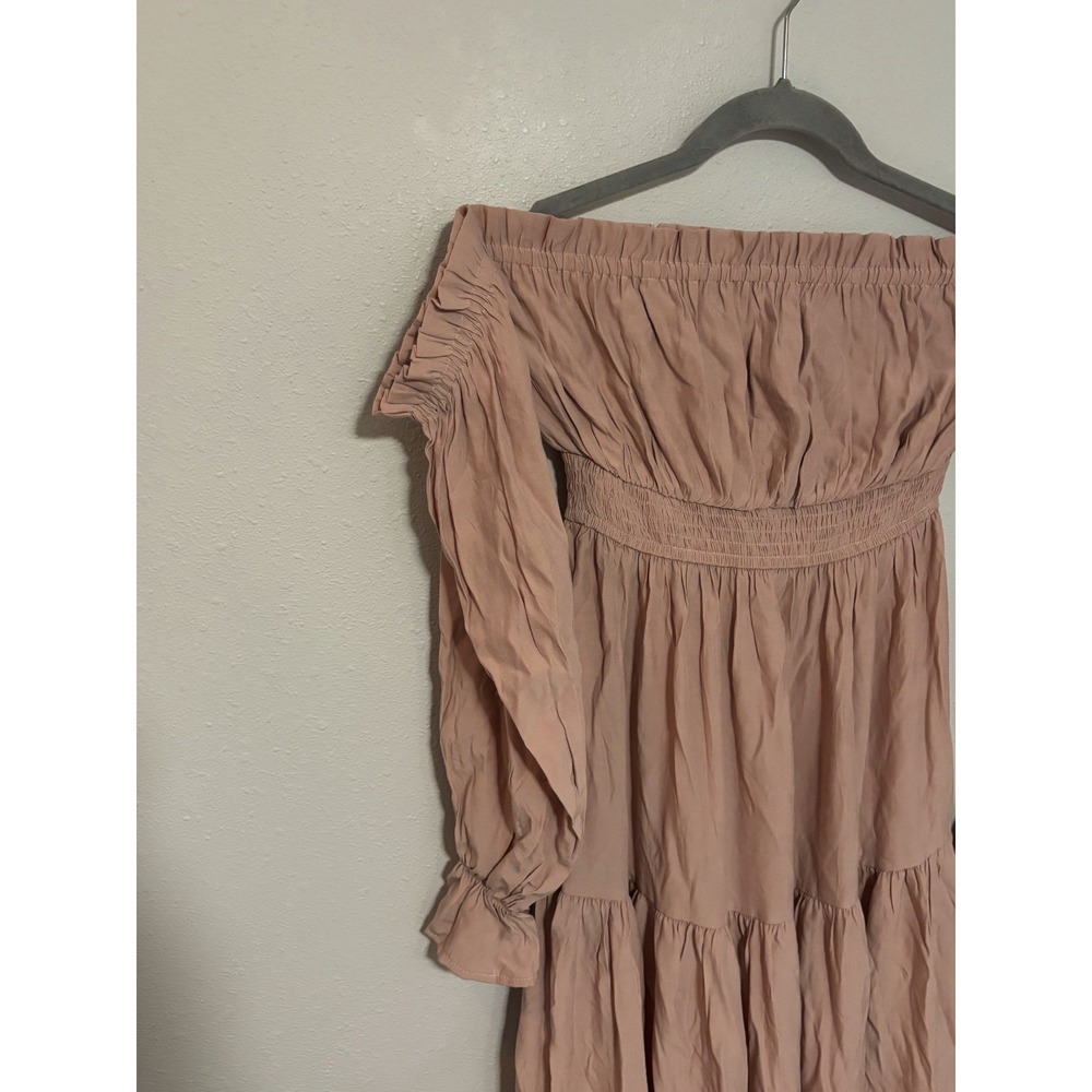 Zesica Maxi Dress Women's Size XS Dusty Rose Front-Slit Off-The-Shoulder - Picture 4 of 9